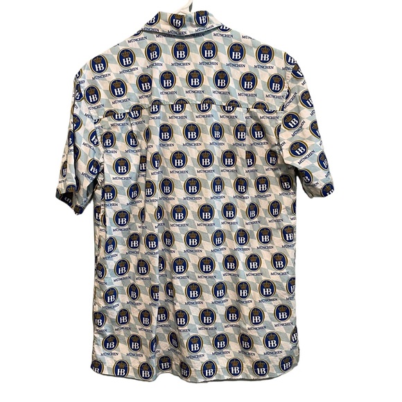 Hofbrauhaus America Short Sleeved Hawaiian Dress Shirt.  Size M - Picture 2 of 3